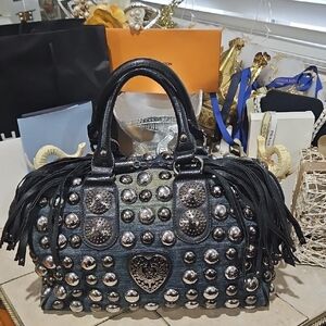 BOUTIQUE Babouska Denim Boston Bag VGUC